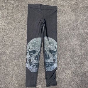 Skull Print Nylon Leggings
